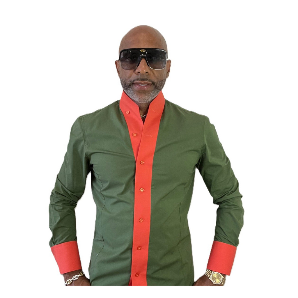 2 button high collar dress shirt Men's Formal Dress Shirt | High Collar Shirt