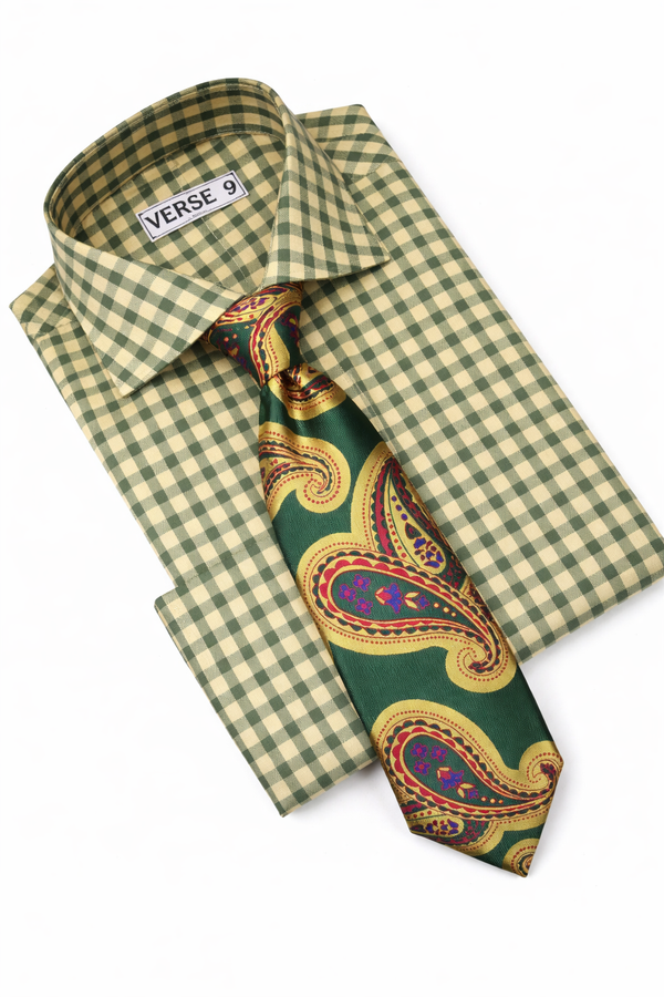 Green & Yellow Check Shirt VERSE 9 Green & Yellow Check Shirt VERSE 9