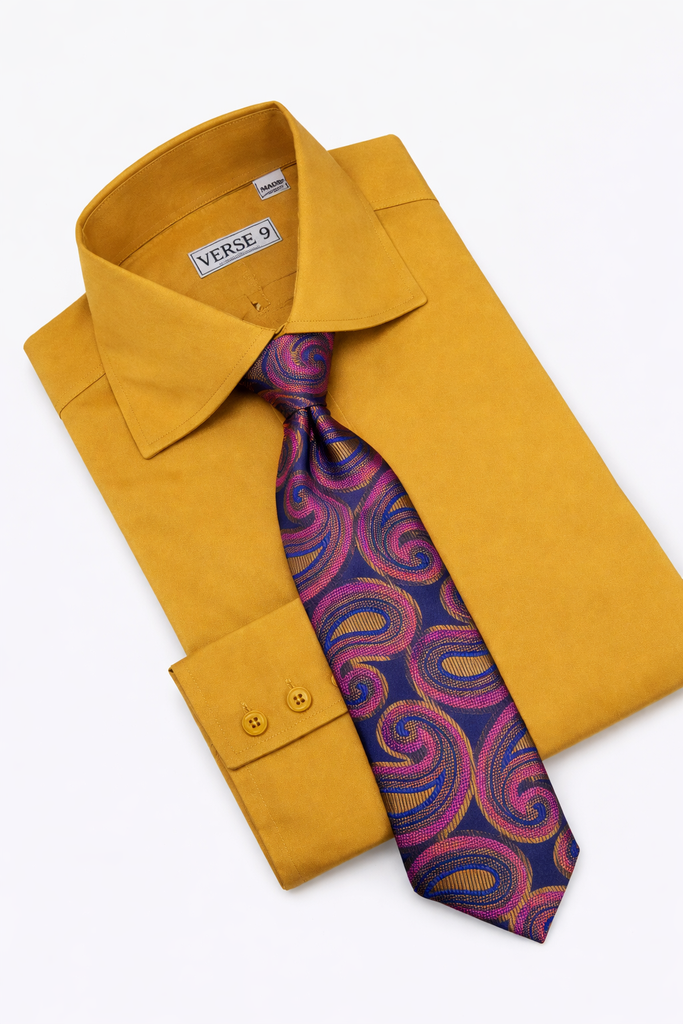 purple and gold dress shirt Purple Jacquard Check Premium Giza