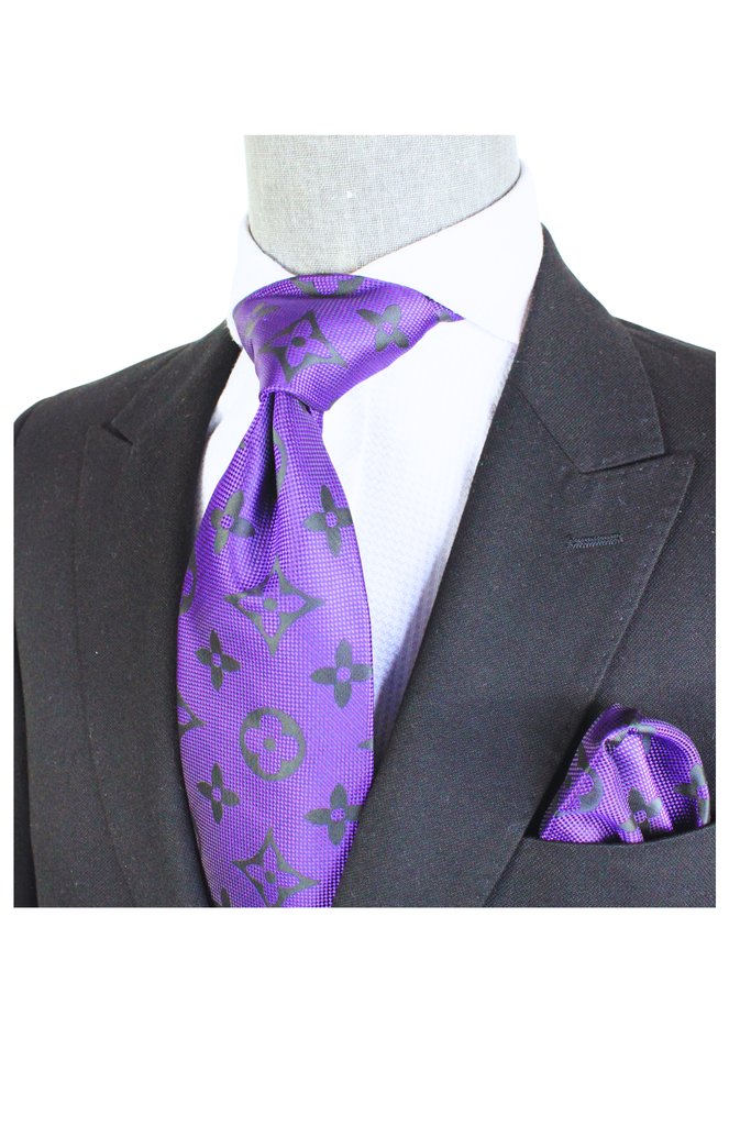 LV B6 | Purple | Tie & Pocket Square – VERSE 9
