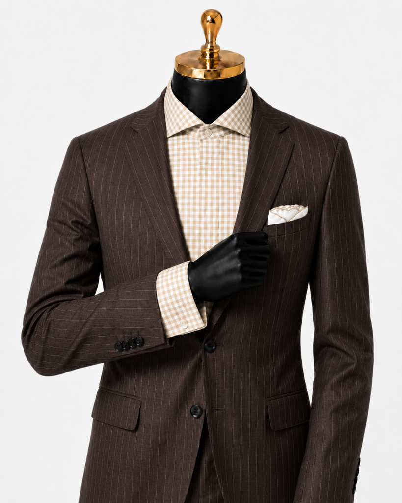 Spread Collar | Beige Check