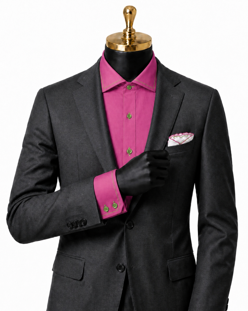 pink spread collar dress shirt Tux-USA