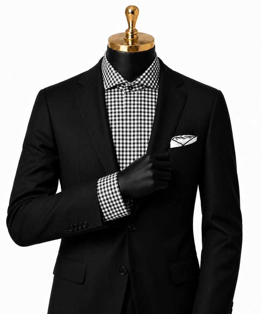 black french cuff dress shirt French Shirts needle tailoring Men's Black Cotton Dress Shirt,French