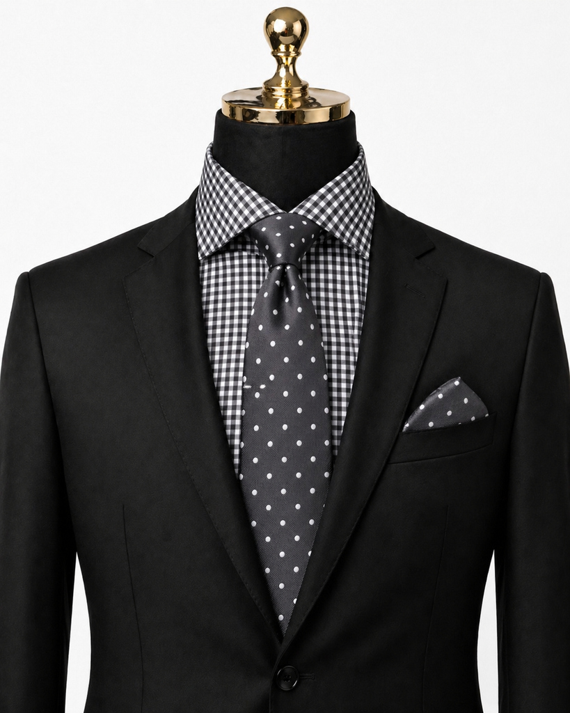 Black & White Check & Pindot A2 Black & White Check & Pindot A2